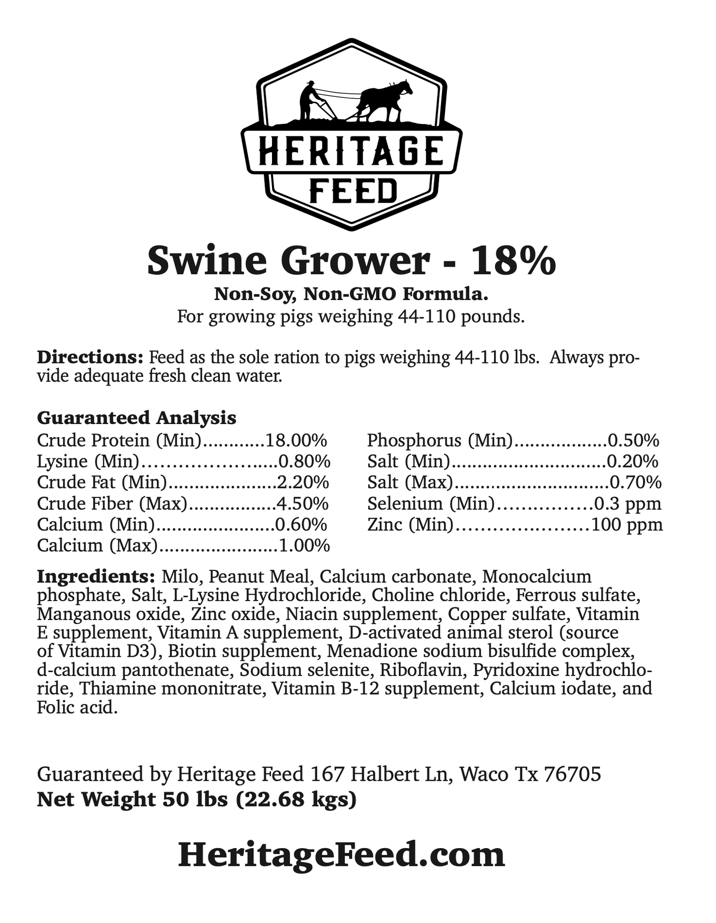 NON-GMO Swine Grower